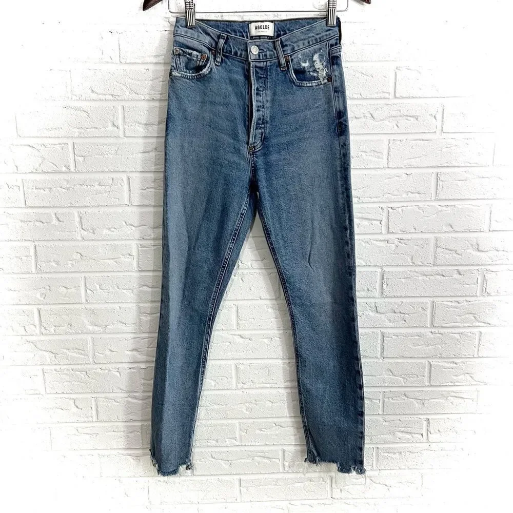 AGOLDE - Nico High Rise Slim Fit Jeans in Rooted Size 24
